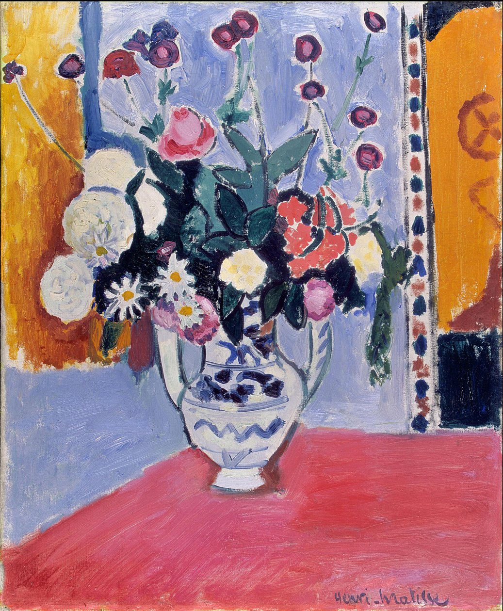 アンリ・マティス(Henri Matisse)、【静物：ダリアの花束と白い本