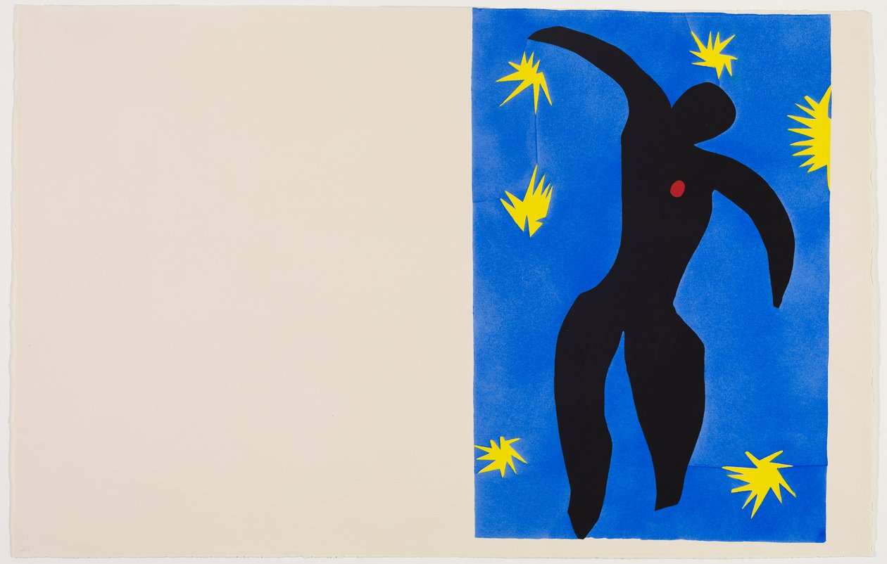 Icare, c.1943 （ポショワール、カラーインク、織物紙） 作： アンリ・マティス