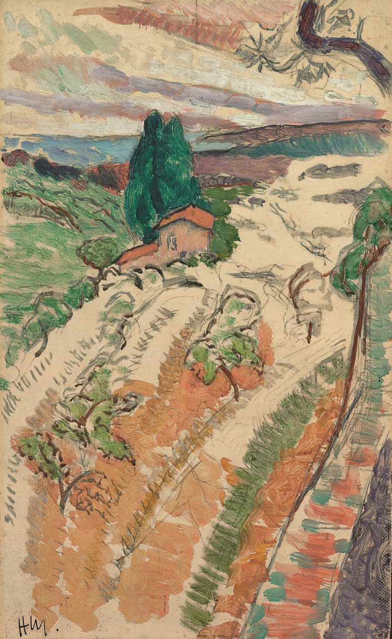 風景、サン・トロペ、1904年頃（油彩、鉛筆、パネル） 作： アンリ・マティス