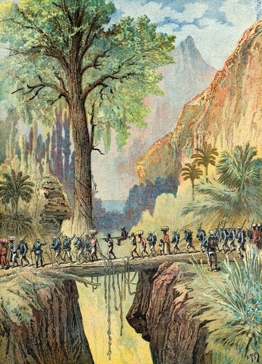 シャルル・ル・ミール・ド・ヴィレールとフランス人入植者たち、1895年（イラスト） 作： アンリマイヤー