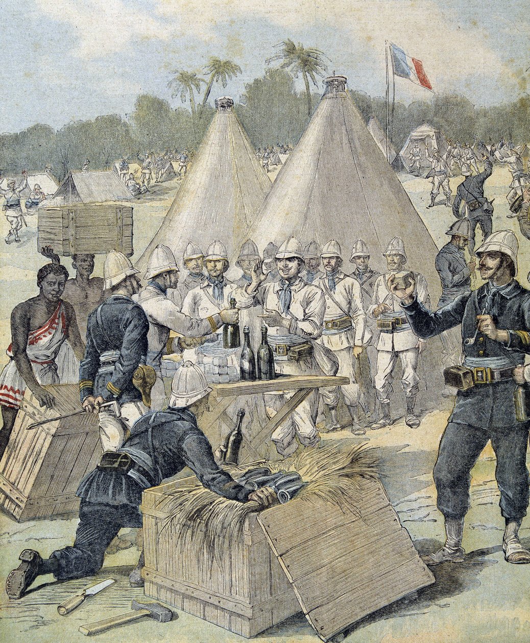 Les étrennes des soldats au Dahomey (now Benin) - in "Le Petity Journal" of 31/12/1892 作： アンリマイヤー