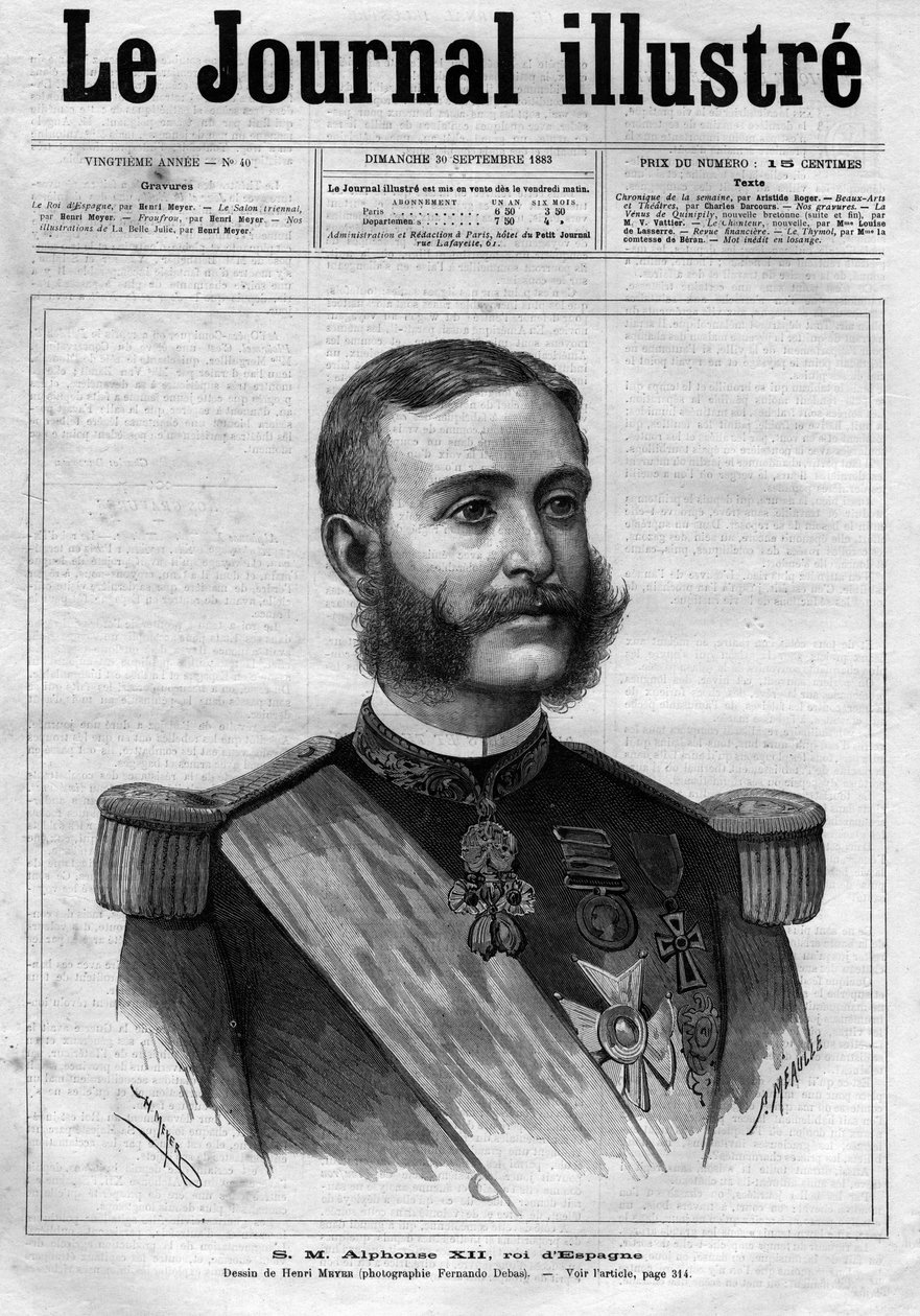 スペイン国王アルフォンソ12世（アルフォンス12世）（1857～1885年）の