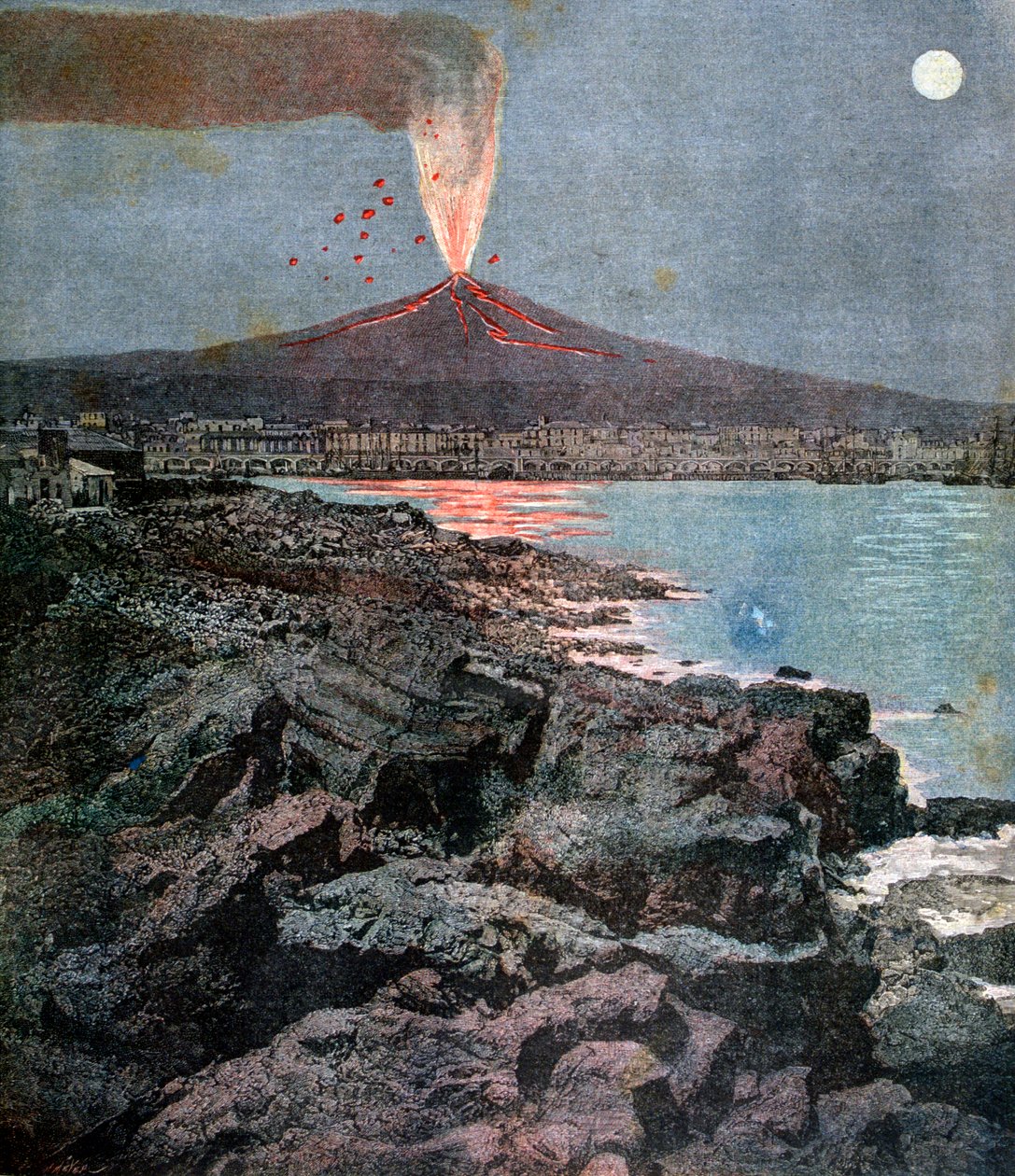エトナ山の噴火、シチリア、1892 作： アンリマイヤー