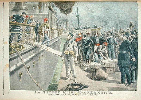 1898年5月8日、ルプティジャーナルからのスペイン系アメリカ人戦争中のキーウェストでの最初の囚人 作： アンリマイヤー