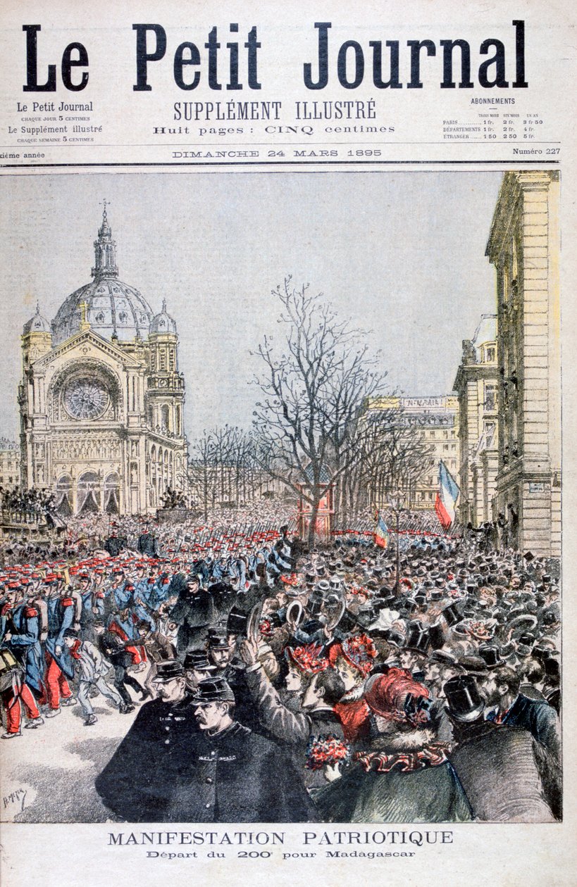 1895年パリのマダガスカルへのフランス軍の出発 作： アンリマイヤー