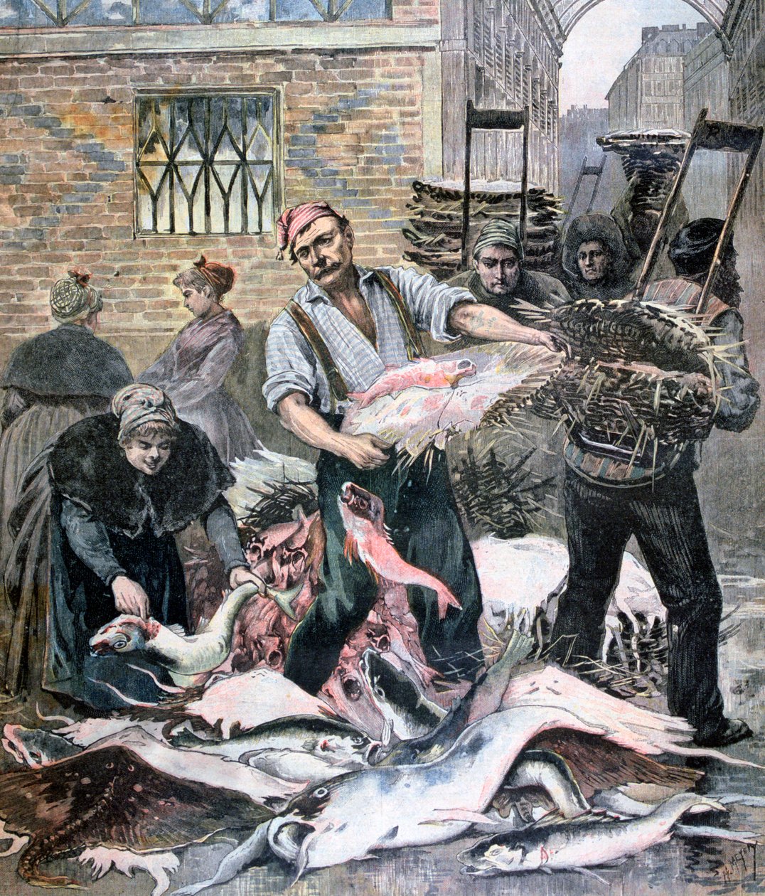 魚市場、パリ、1893 作： アンリマイヤー