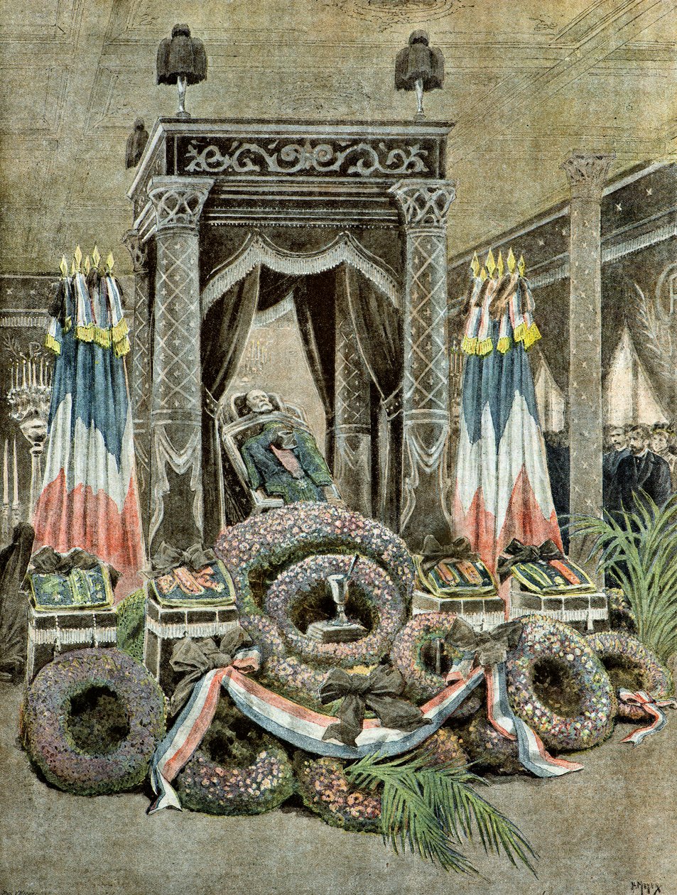 1895年、ルイ・パスツールの死（イラスト） 作： アンリマイヤー