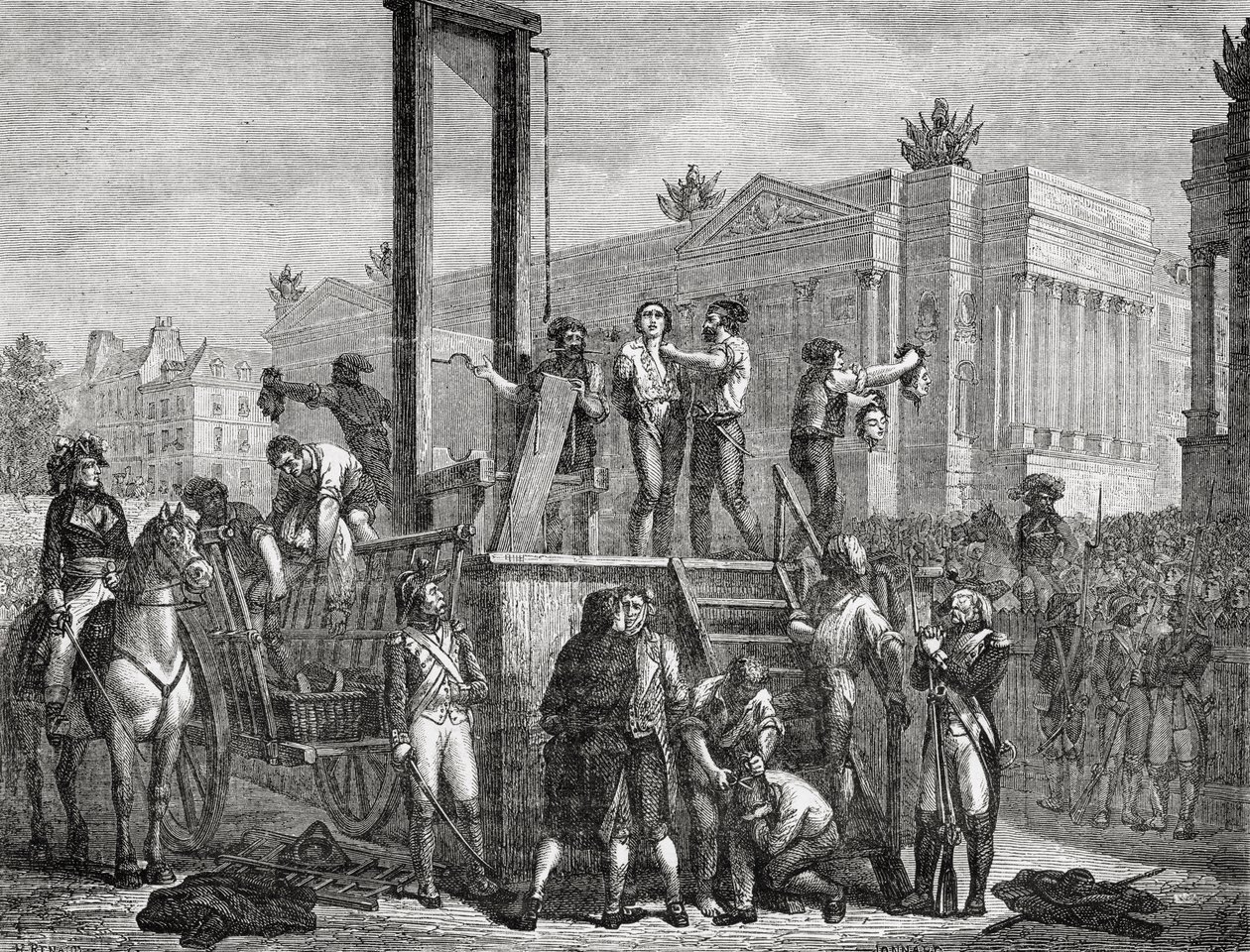 ジョナールによって刻まれた1794年のロベスピエールとその追随者の処刑 作： アンリ・ルノー