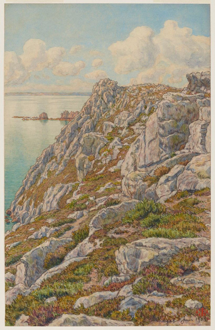 Klippen der Île Vierge. Bucht von Douarnenez. Morgat 作： アンリ・リヴィエール