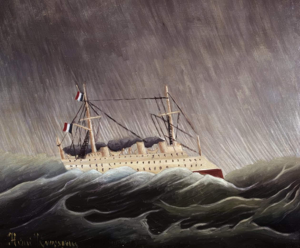 バルコアンラテンペスタッド。アーティスト：HENRI ROUSSEAU。博物館：MUSEES NATIONAUX PARIS FRANCIA 作： アンリ・ルソー