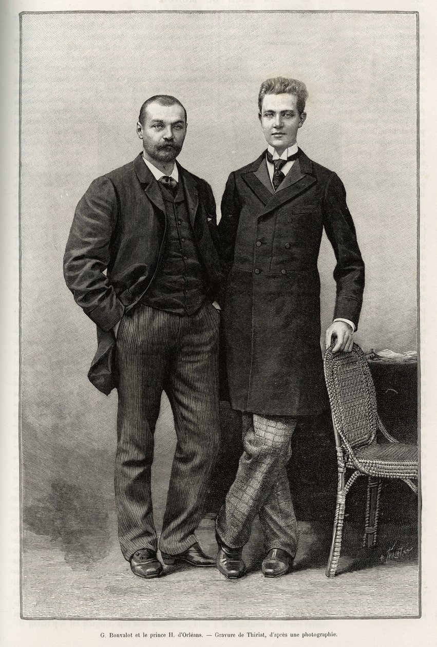 Porträts der Entdecker Gabriel Bonvalot (1853-1933), Autor der Geschichte, und Prinz Henri d