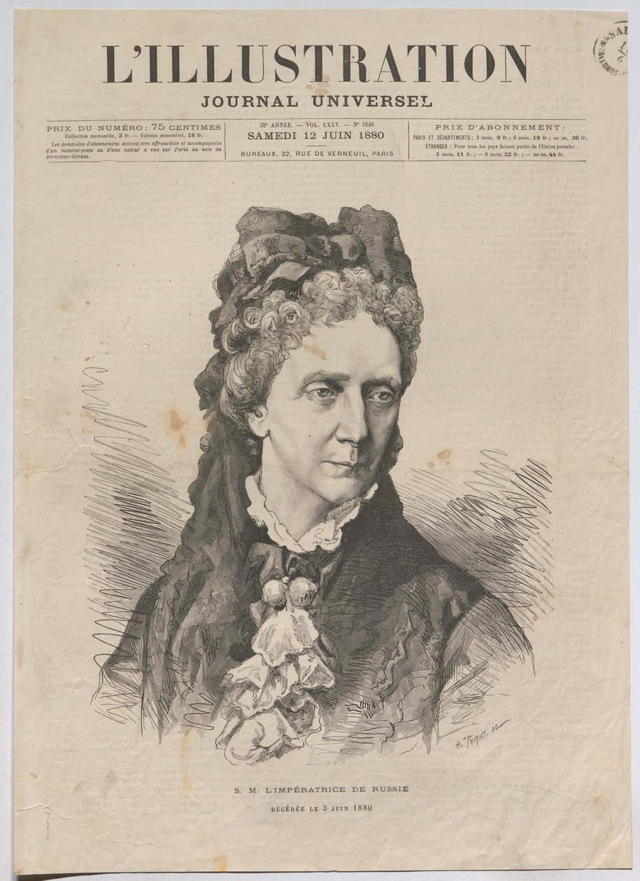 Ihre Majestät die Kaiserin von Russland; Verstorben am 3. Juni 1880 作： アンリ・ティリアット