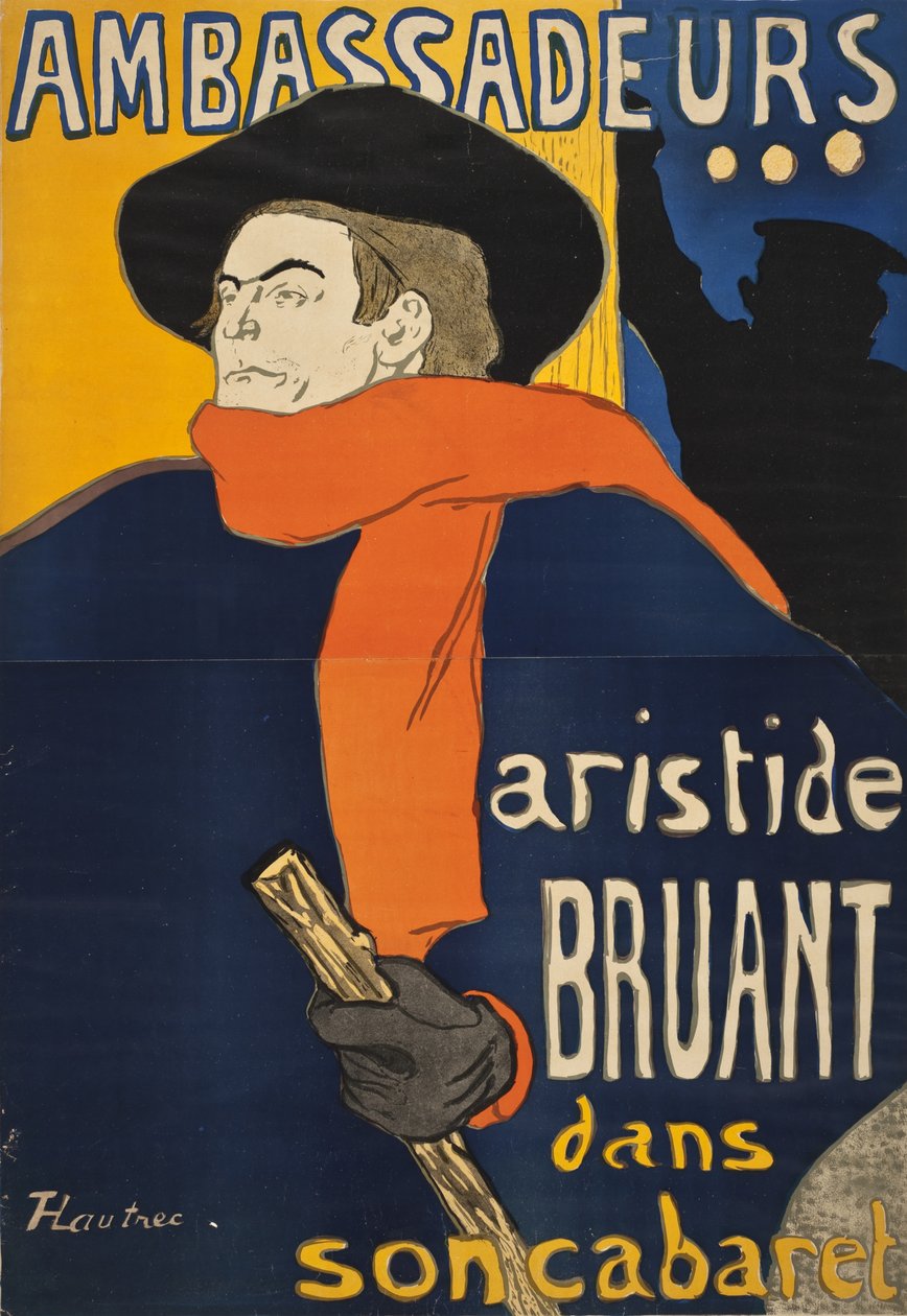 Ambassadeurs: Aristide Bruant 作： アンリ・ド・トゥールーズ・ロートレック
