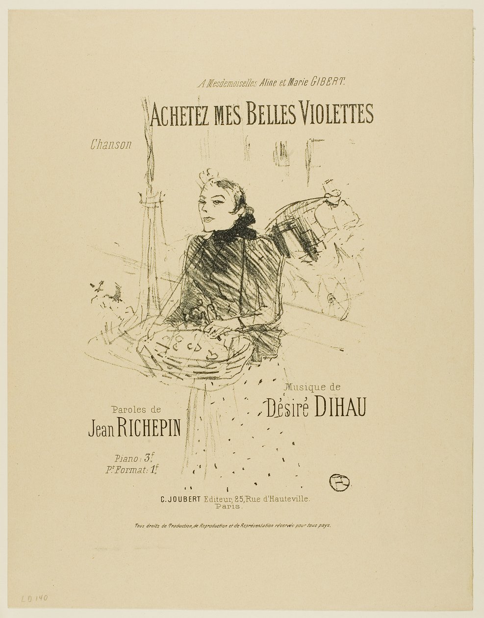 Desiré Dihau の Melodies から、My Pretty Violets を購入する 作： アンリ・ド・トゥールーズ・ロートレック