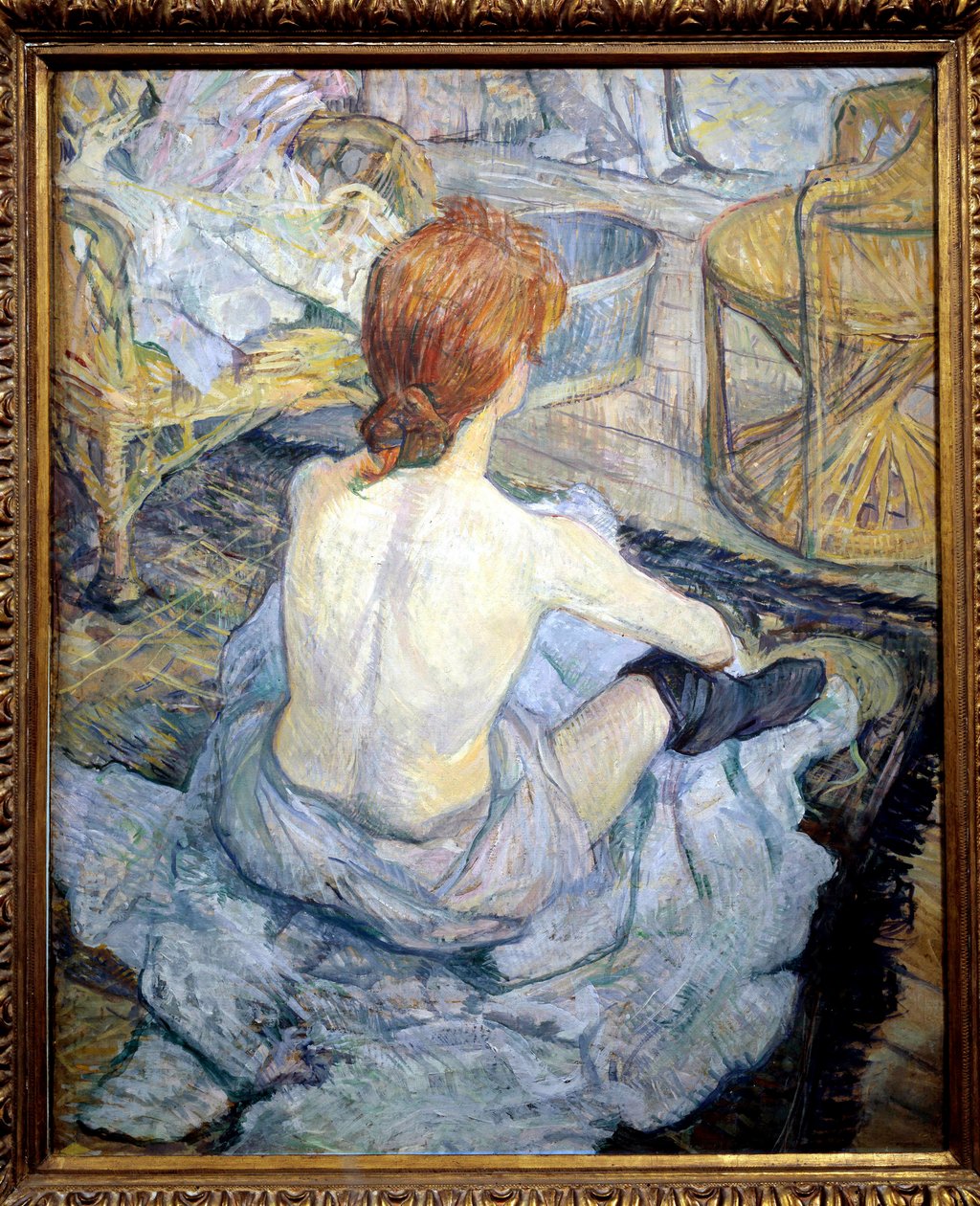 赤毛（トイレのこと）。アンリ・ド・トゥールーズ・ロートレック（Toulouse-Lautrec）の絵画 作： アンリ・ド・トゥールーズ・ロートレック