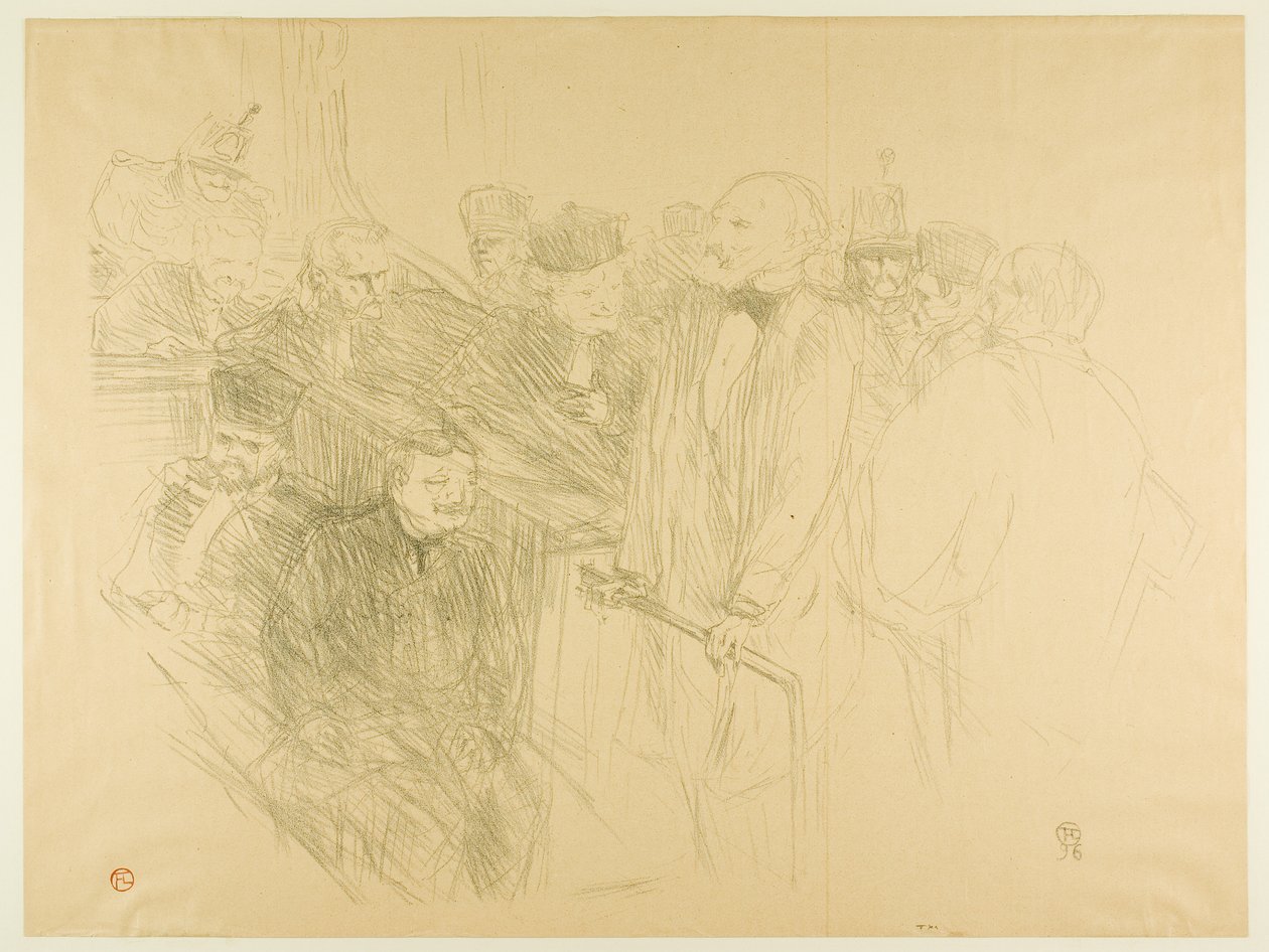 The Arton Trial, Ribot Giving Evidence (二枚目) 作： アンリ・ド・トゥールーズ・ロートレック