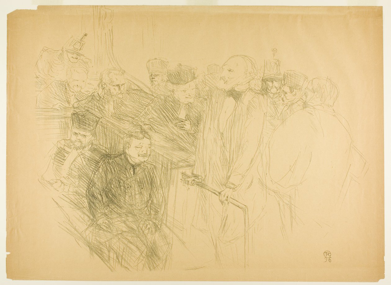 The Arton Trial, Ribot Giving Evidence (二枚目) 作： アンリ・ド・トゥールーズ・ロートレック