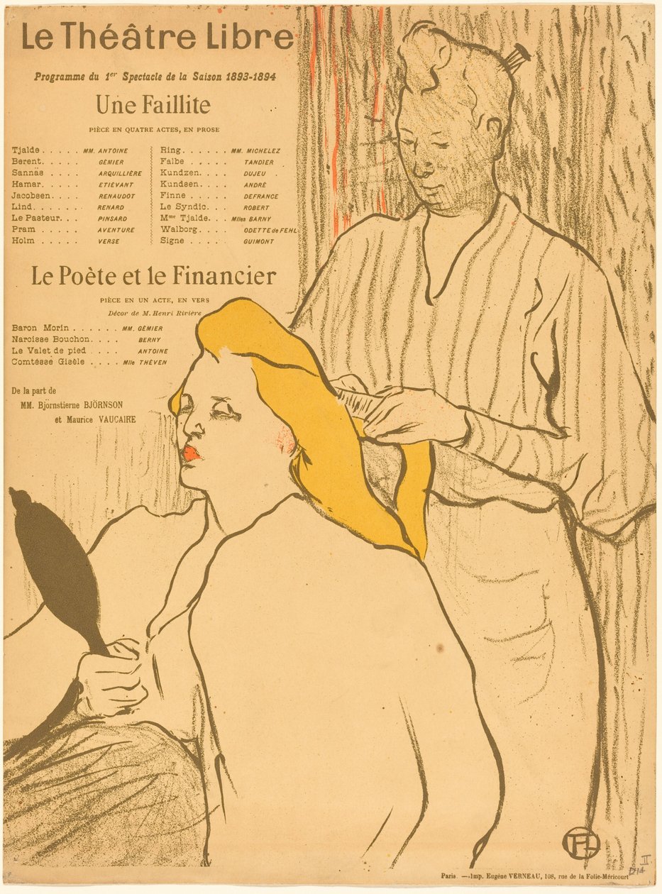 『The Hairdresser』 - テアトル・リブレのプログラム（『Le coiffeur』 - テアトル・リブレのプログラム） 作： アンリ・ド・トゥールーズ・ロートレック