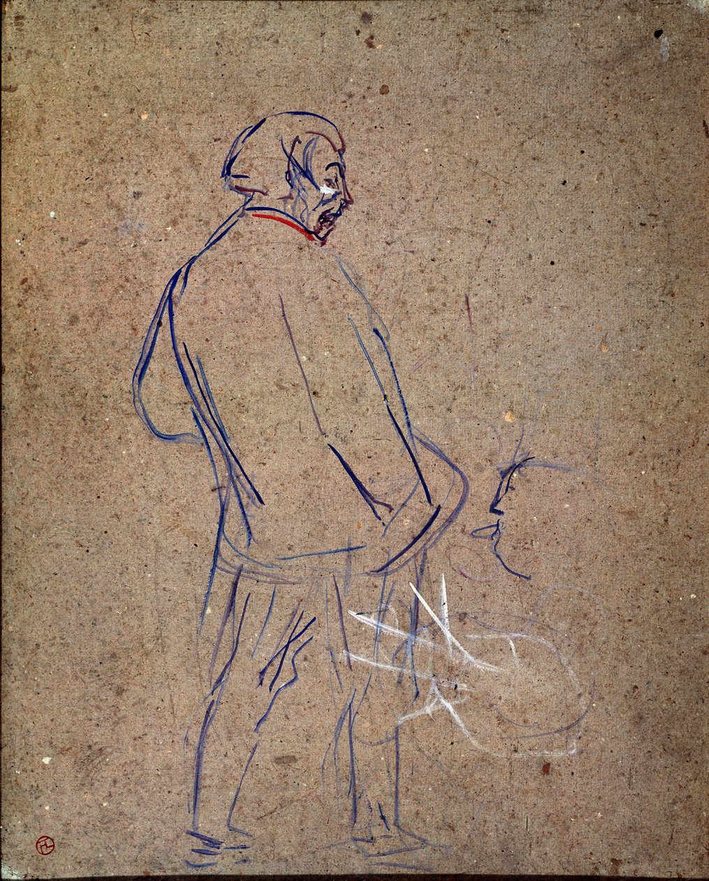 キャバレーで歌うアリスティード・スパロウ。アンリ・ド・トゥールーズ＝ロートレックの絵画（Toulouse Lautrec 作： アンリ・ド・トゥールーズ・ロートレック