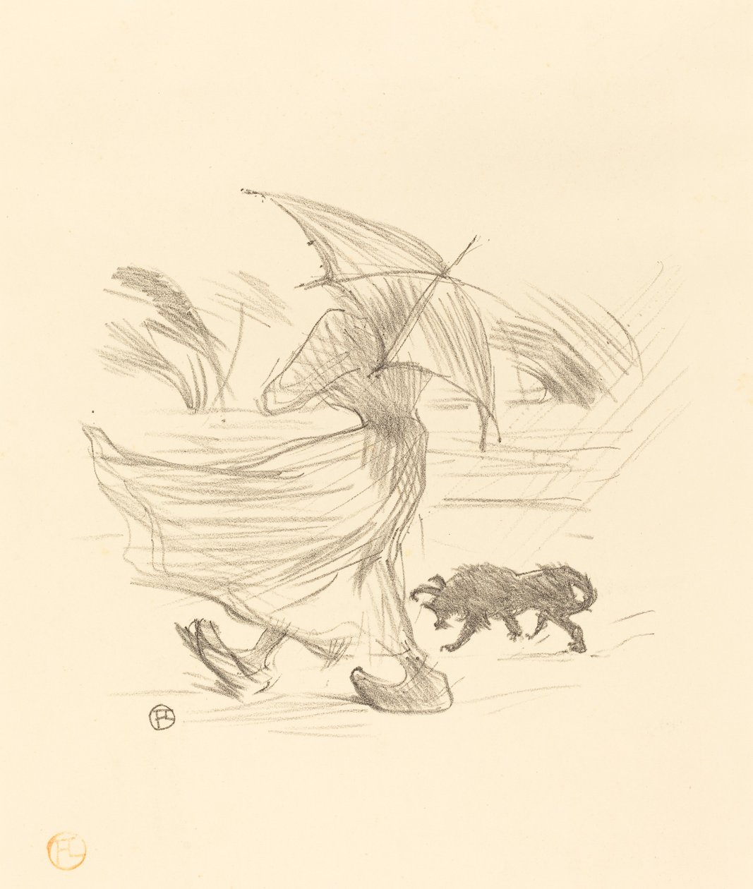 雨が言うこと、1895年。 作： アンリ・ド・トゥールーズ・ロートレック