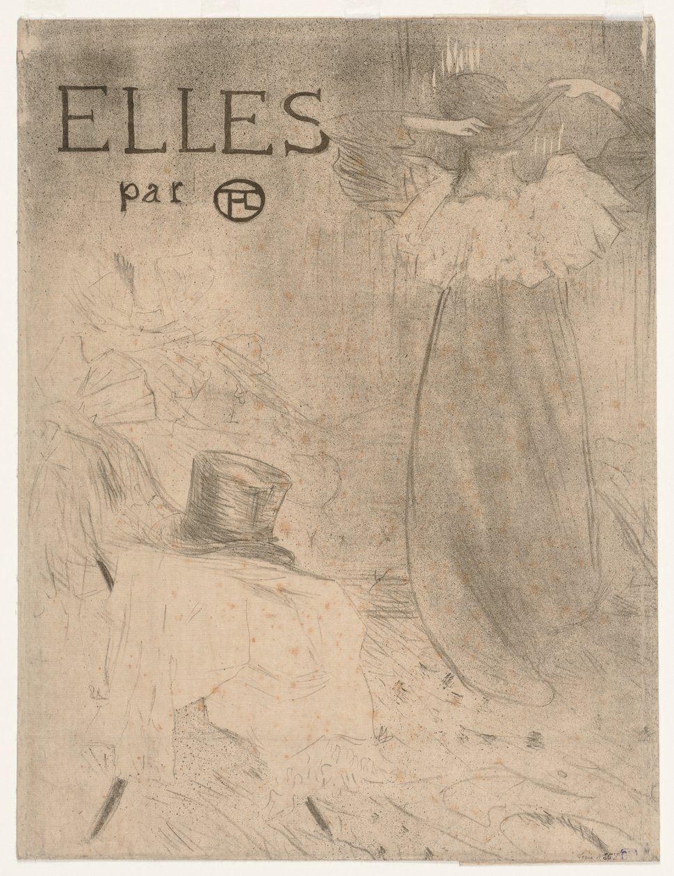 Ellesの作品のフォルダ、1896年。 作： アンリ・ド・トゥールーズ・ロートレック