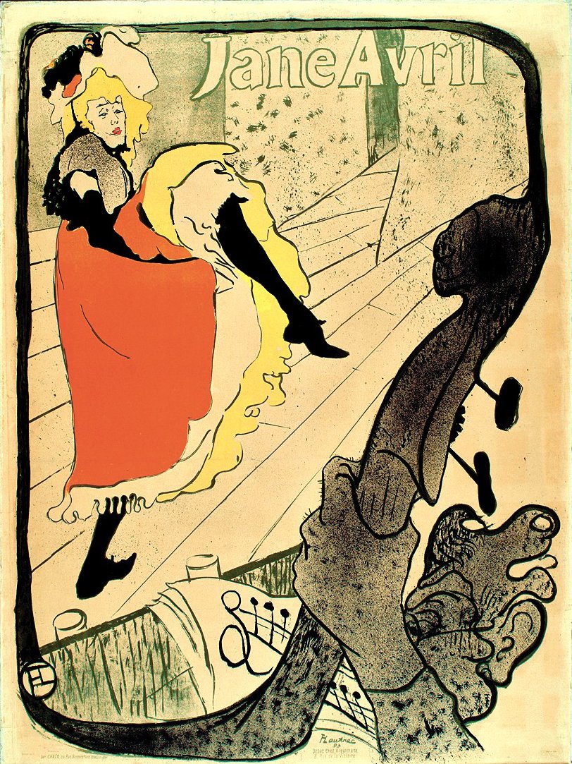 ジェーン・アヴリル、1893年、1893年。 作： アンリ・ド・トゥールーズ・ロートレック