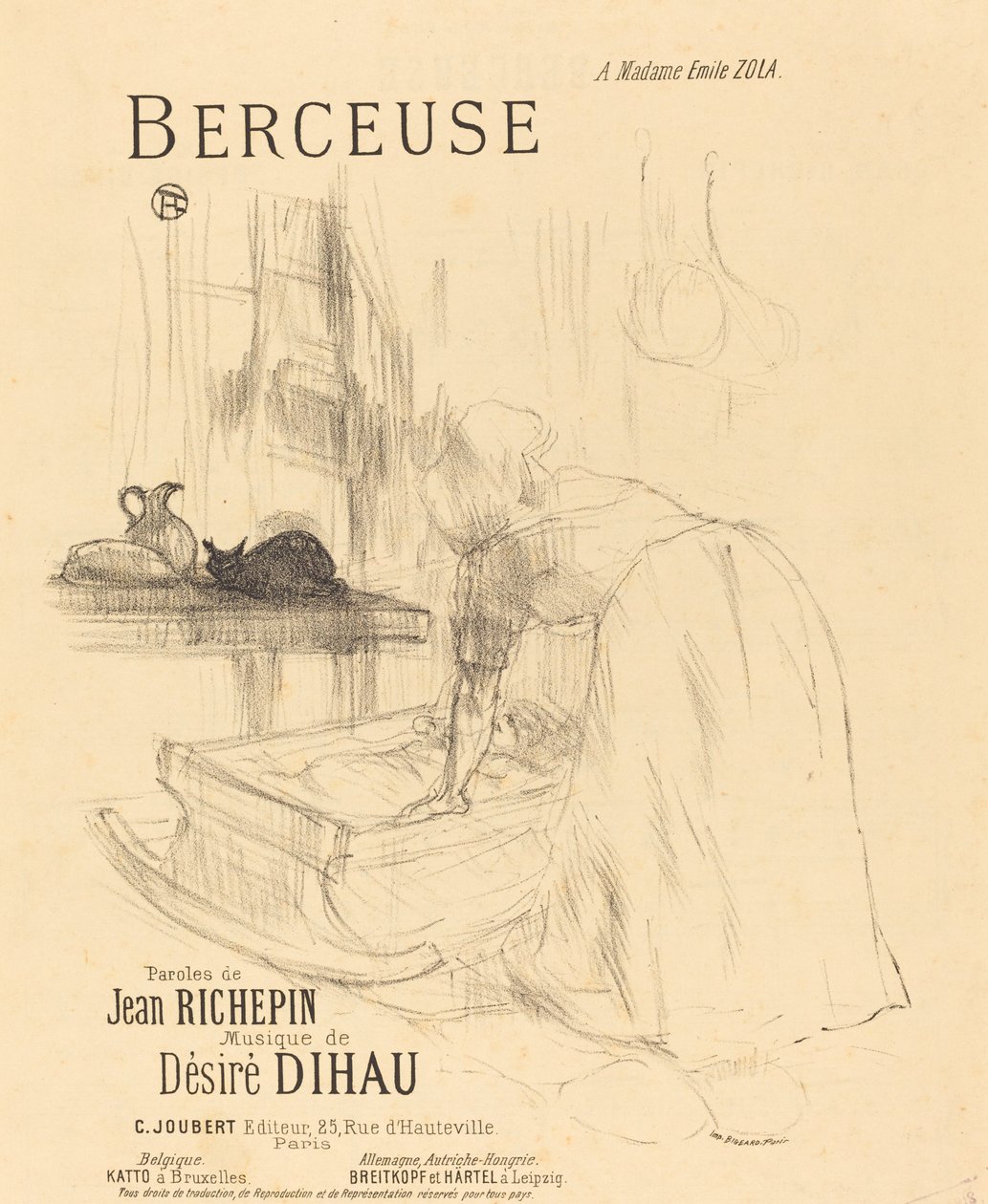 子守唄、1895-1896。 作： アンリ・ド・トゥールーズ・ロートレック