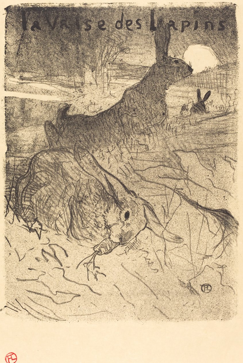 うさぎのワルツ、1895年。 作： アンリ・ド・トゥールーズ・ロートレック