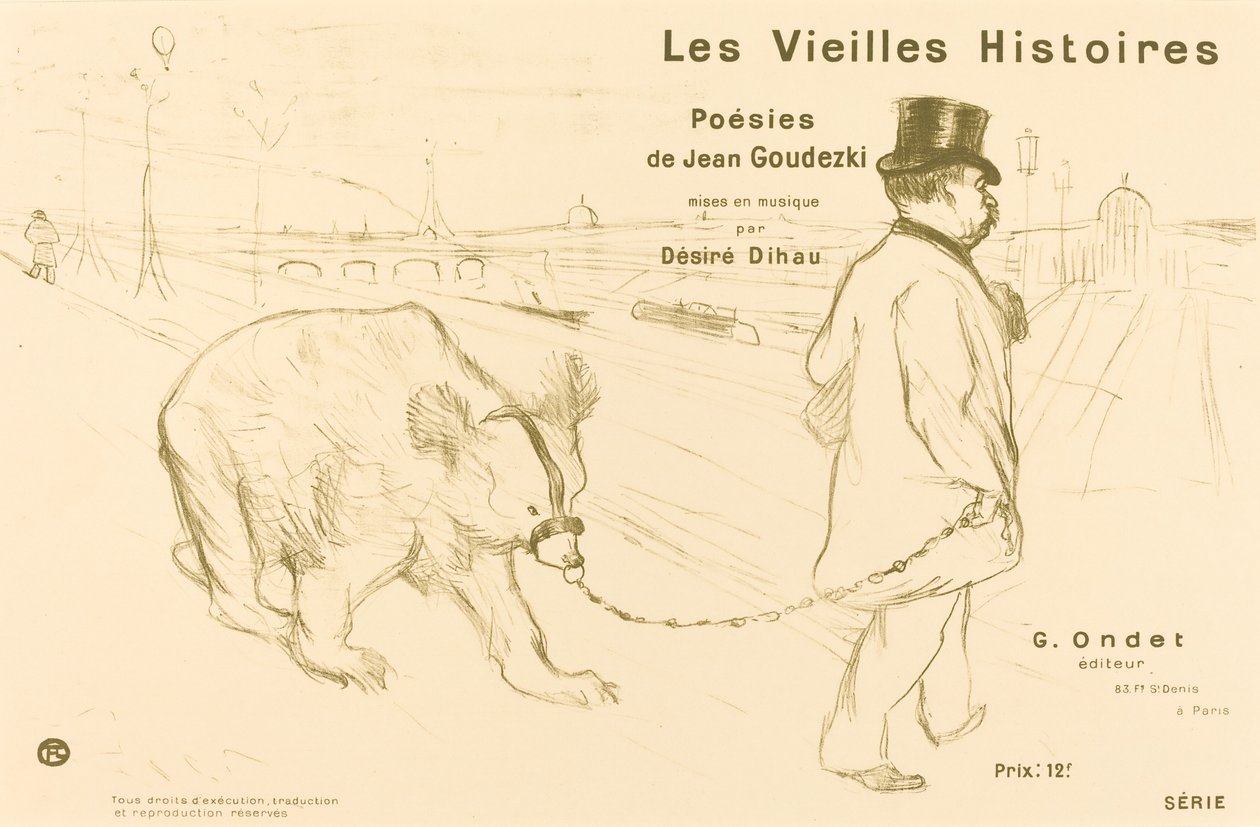 1893 年のオールド ストーリーズ表紙の口絵。 作： アンリ・ド・トゥールーズ・ロートレック