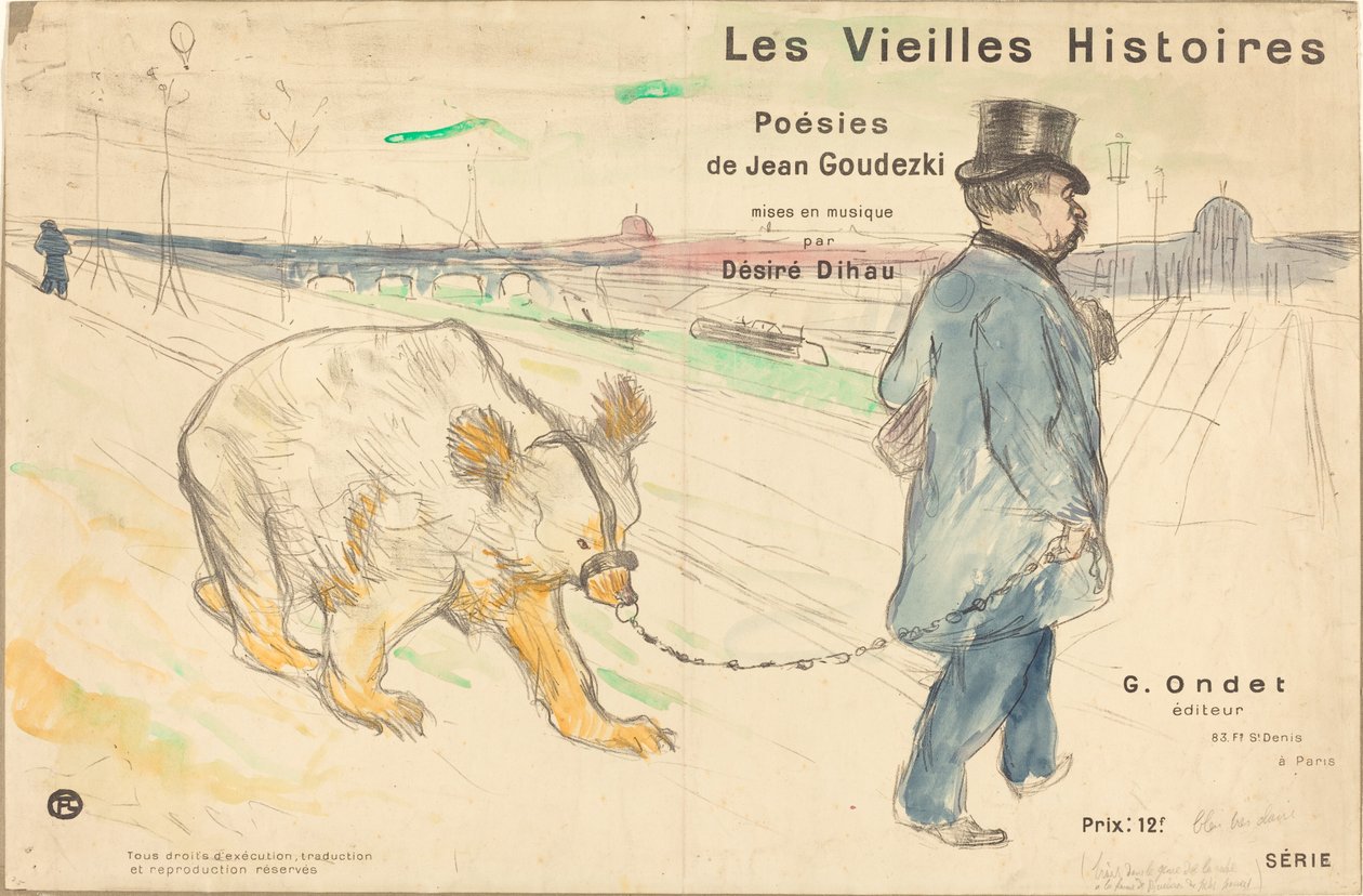 1893 年のオールド ストーリーズ表紙の口絵。 作： アンリ・ド・トゥールーズ・ロートレック