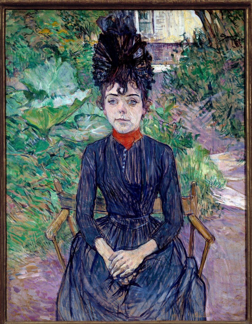 ジュスティーヌ・ディユールの肖像 絵画 アンリ・ド・トゥールーズ・ロートレック（1864-1901） 1891年 日 0,74x0,58 m パリ、オルセー美術館蔵 作： アンリ・ド・トゥールーズ・ロートレック