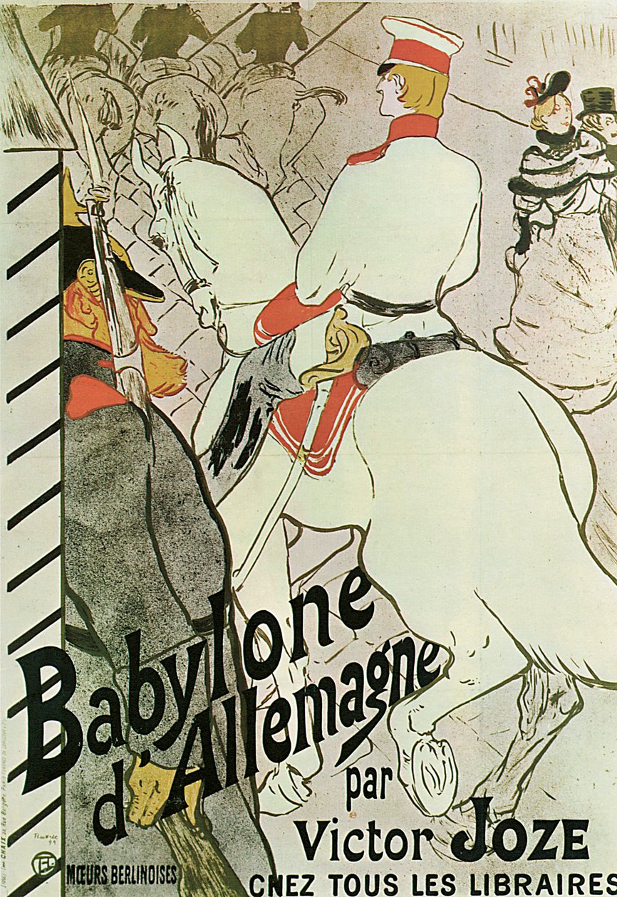 ビクター・ヨーゼによる本「バビロン・ダレマーニュ」のポスター、1894年。 作： アンリ・ド・トゥールーズ・ロートレック