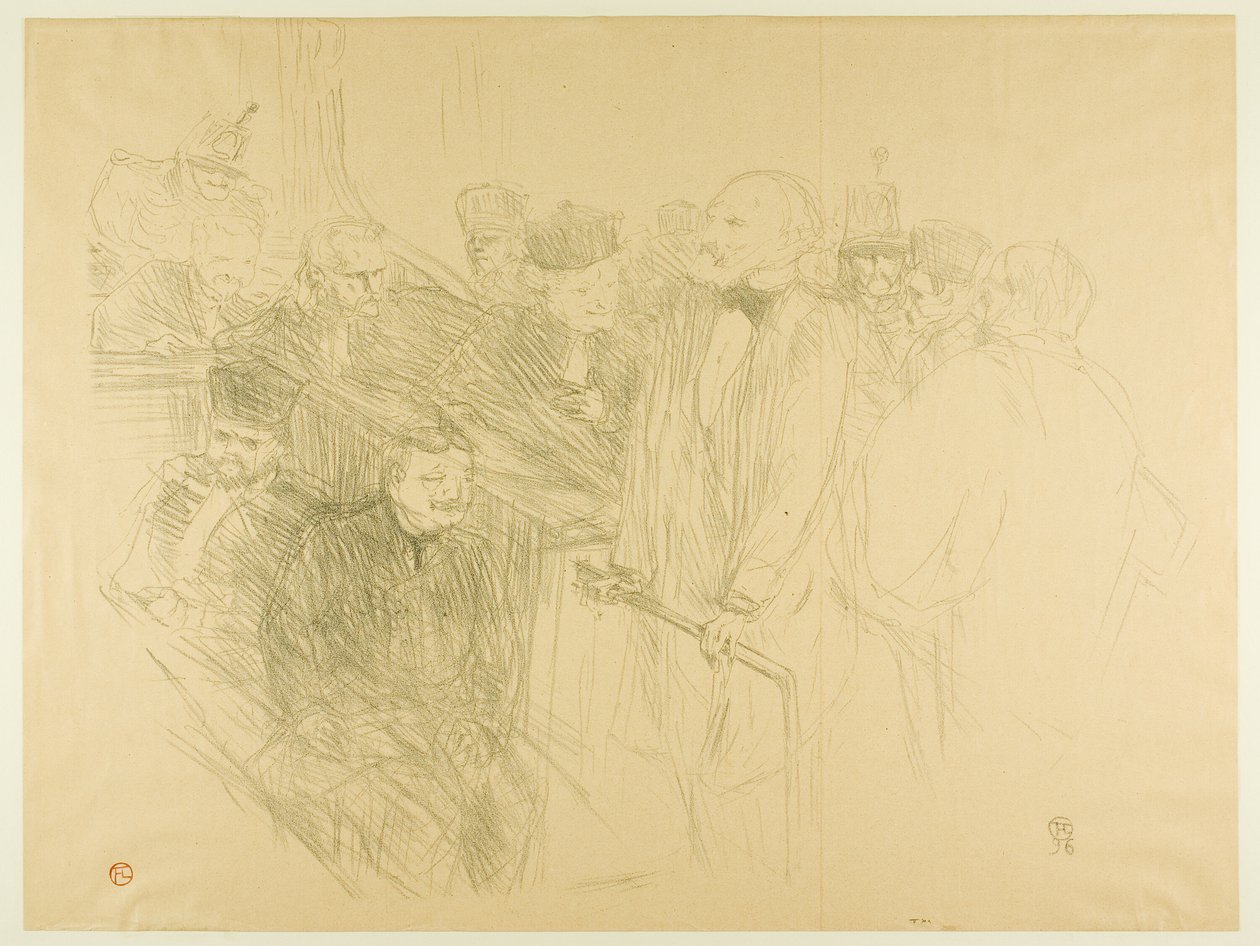 The Arton Trial, Ribot Giving Evidence (二枚目) 作： アンリ・ド・トゥールーズ・ロートレック