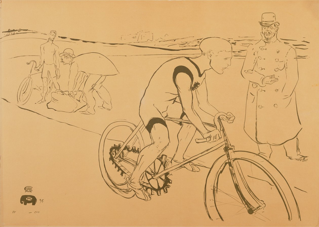 サイクリストMichael、1896年 作： アンリ・ド・トゥールーズ・ロートレック