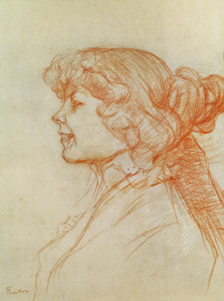 1899年のルアーブルの星の英語の少女（紙にクレヨン） 作： アンリ・ド・トゥールーズ・ロートレック