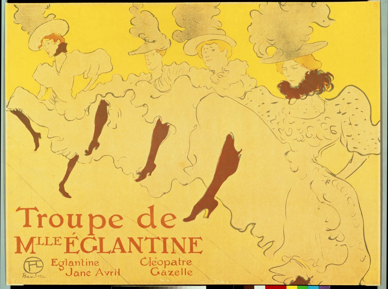 マドモアゼルエグランティーヌの劇団、1896年 作： アンリ・ド・トゥールーズ・ロートレック