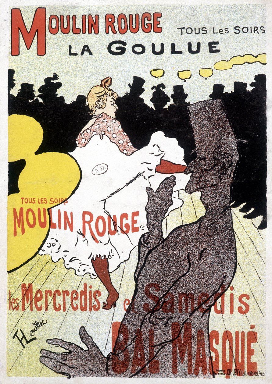 ムーラン・ルージュのラ・グーリュ（ポスター）」（1891年