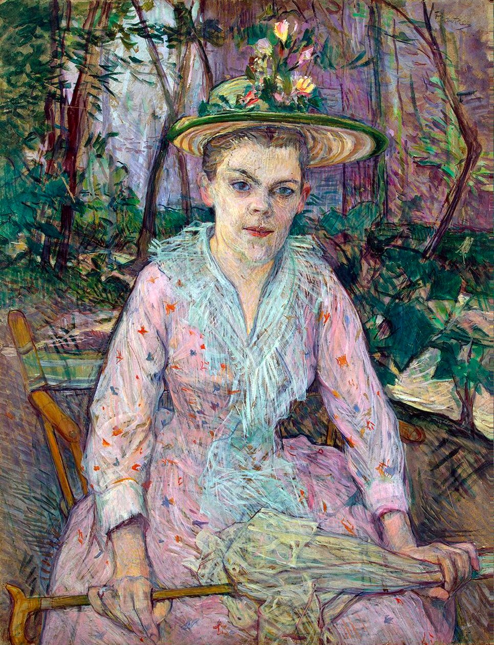 傘を持つ女性、1889年。