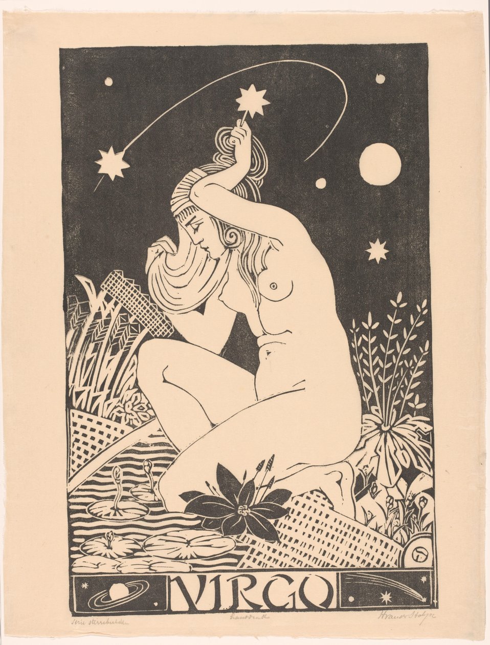 星座おとめ座 おとめ座（オブジェクトのタイトル） 作： Henri van der Stok（アーティストによる署名）