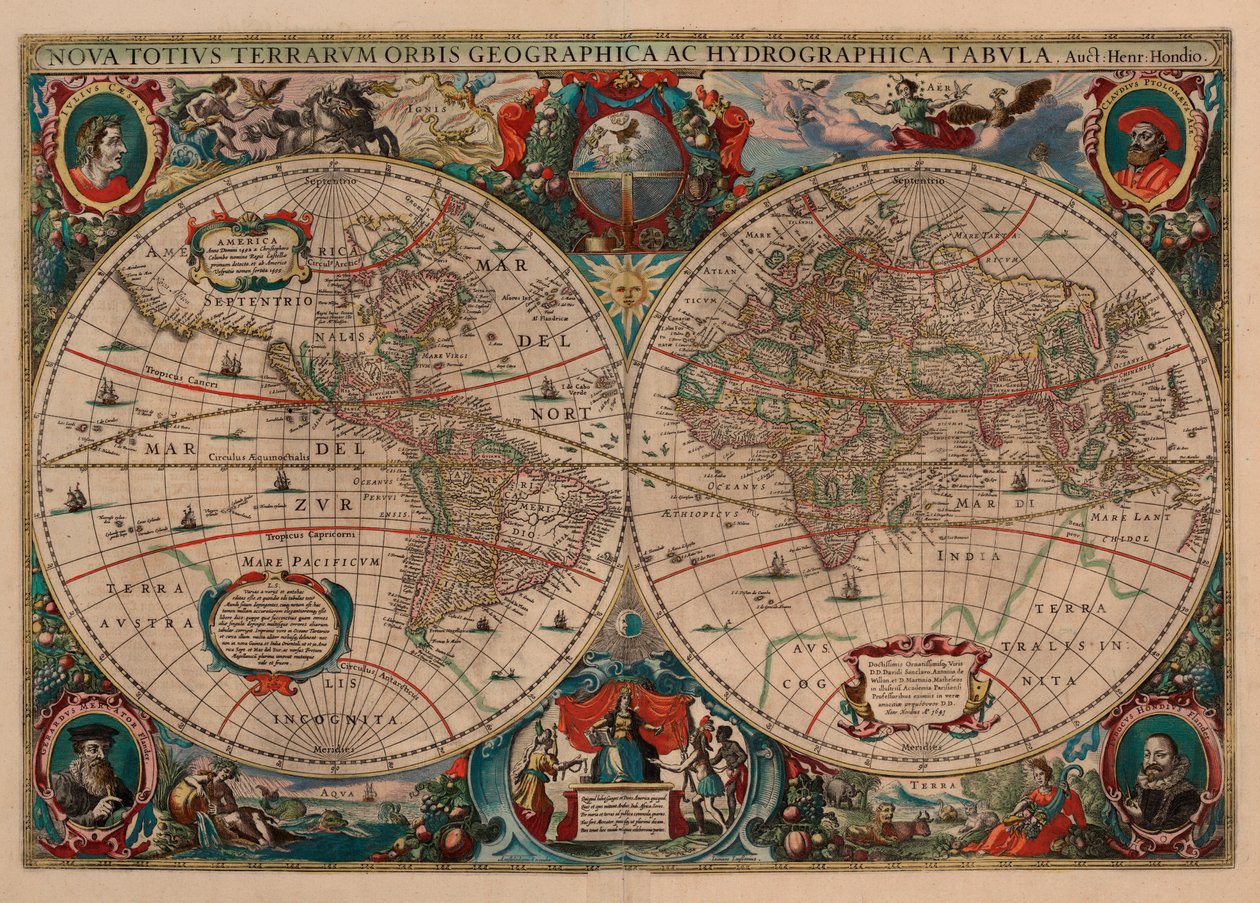 Nova Totius Terrarum Orbis Geographica Tabula 作： ヘンリカスホンディウスII
