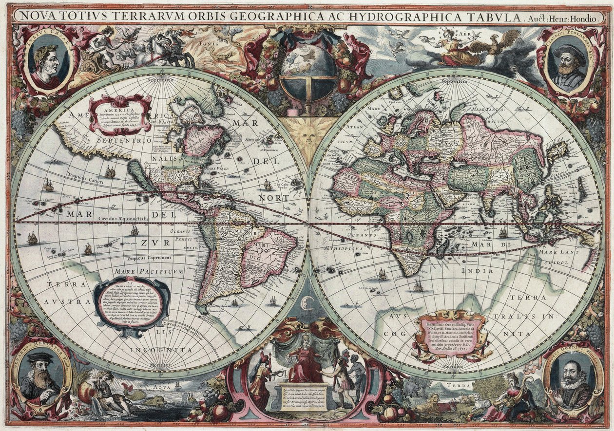 Nova Totius Terrarum Orbis Geographica Tabula 作： ヘンリカスホンディウスII