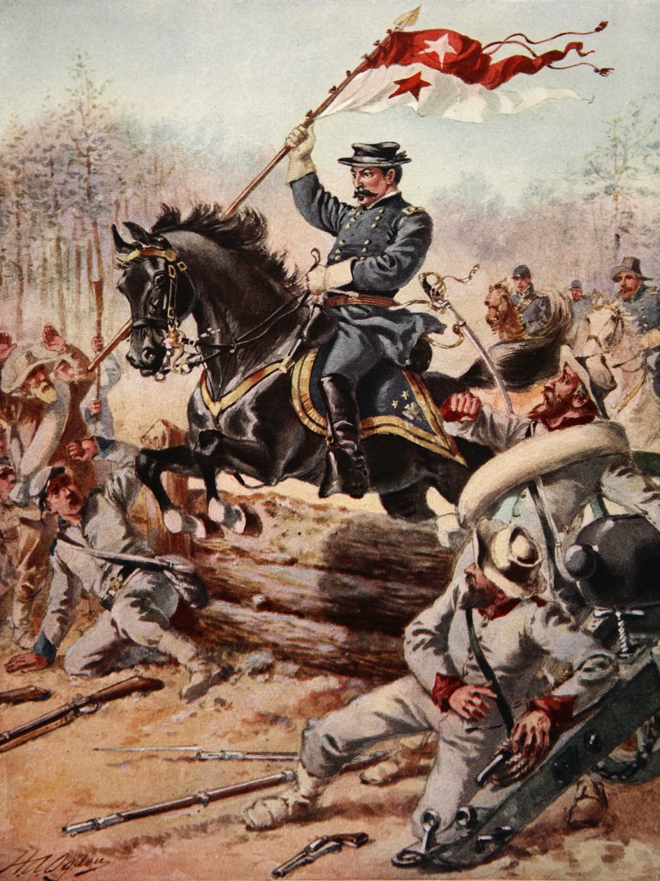 1865年4月1日、バージニア州ファイブフォークスの戦いでのシェリダン将軍 作： ヘンリーアレクサンダーオグデン