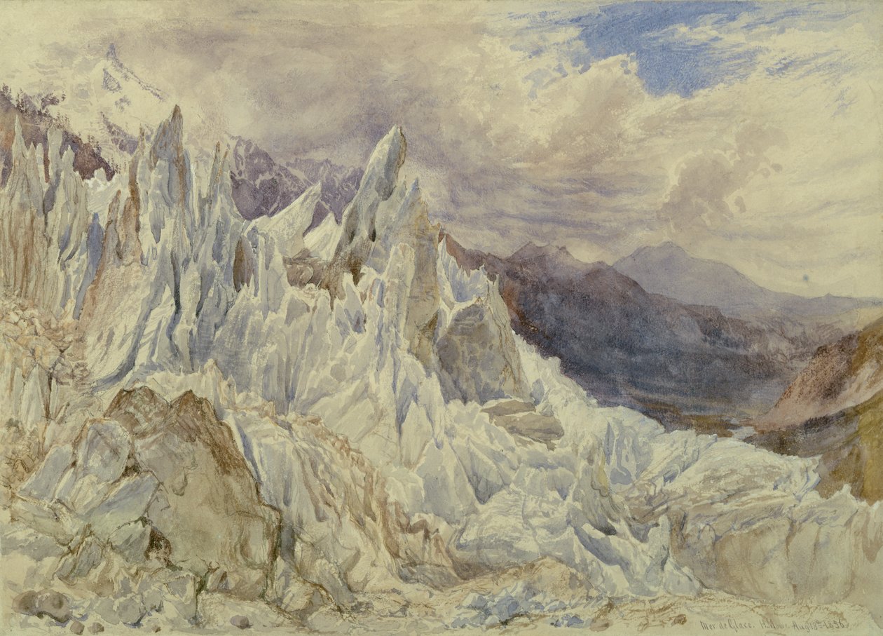 Mer de Glace、1856年（グラファイトの上に紙、グワッシュを紙に塗ったもの） 作： ヘンリー・ムーア