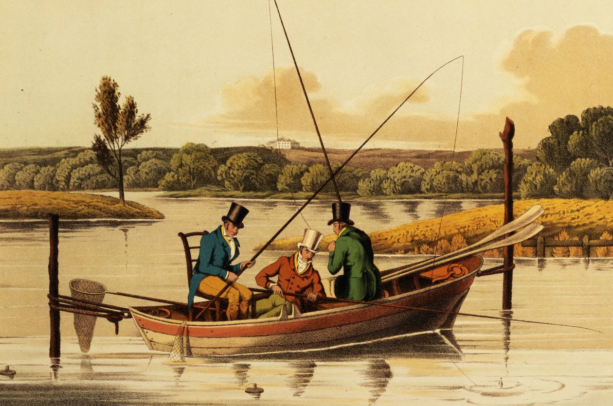パントでI.クラークによってアクアティントされたパントでの釣り。 Thomas McLean、1820年（aqautint） 作： ヘンリー・トーマス・アルケン