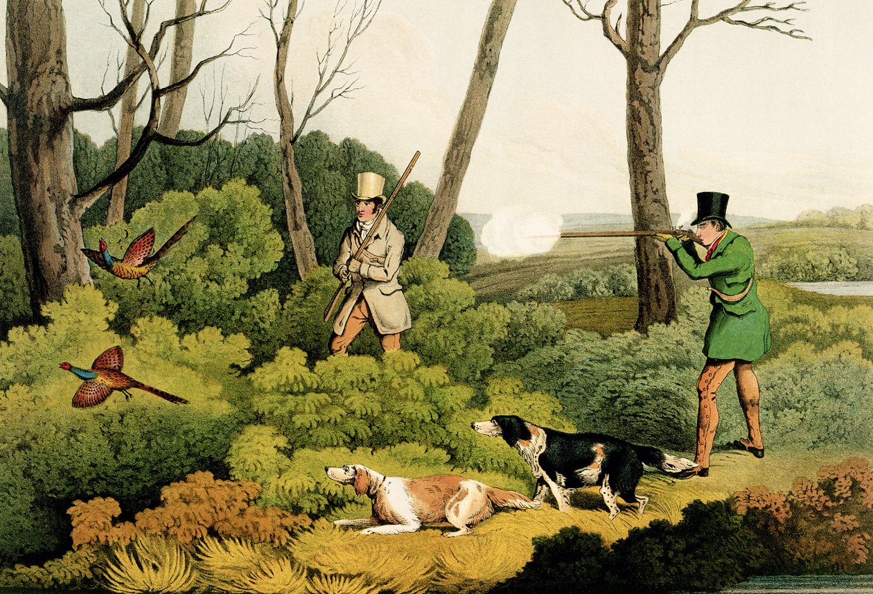 「キジ撮影」、パブ。 Thomas McLean、1820年（印刷） 作： ヘンリー・トーマス・アルケン