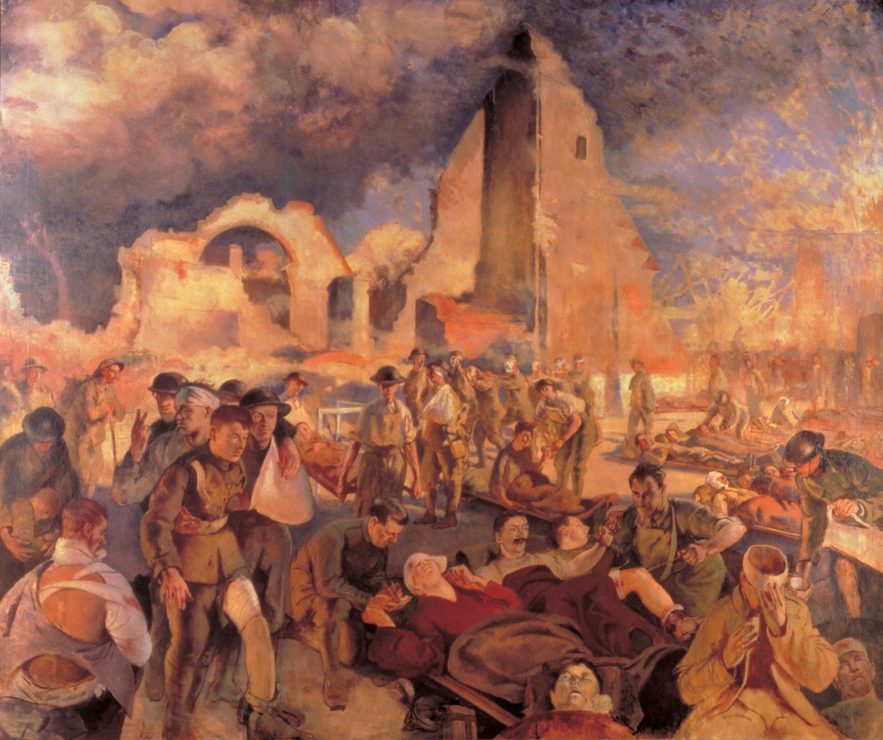 1918年のフランスの高度なドレッシングステーション 作： ヘンリー・トンクス