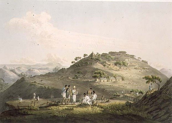 ダニエル・ヘイヴル（1785-1826）が彫刻したアビシニアのディクサンの町 1809年（アクアチント 作： ヘンリー（後）ソルト