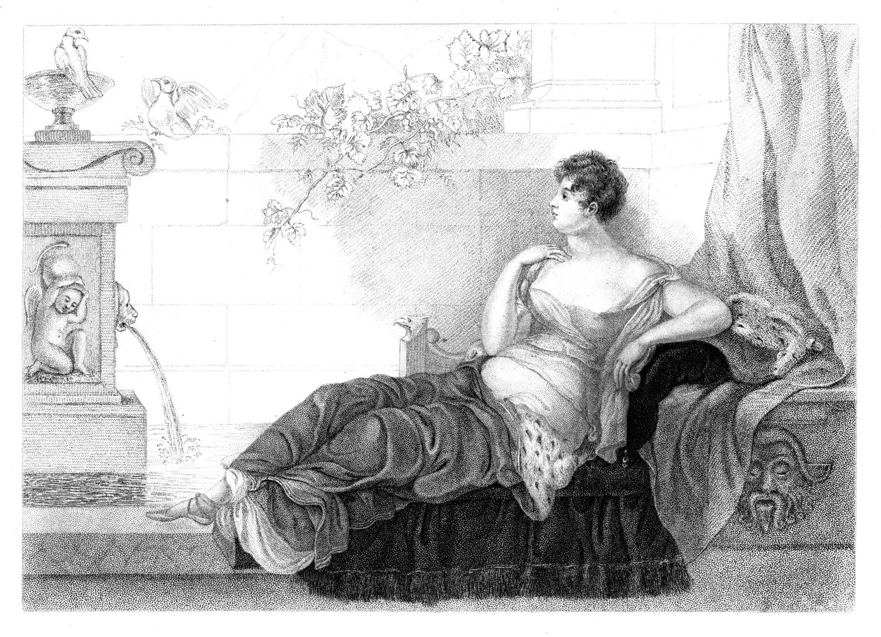 メアリーロビンソン1757-1800、イギリスの詩人、小説家、1830年。 作： ヘンリー・アドラード