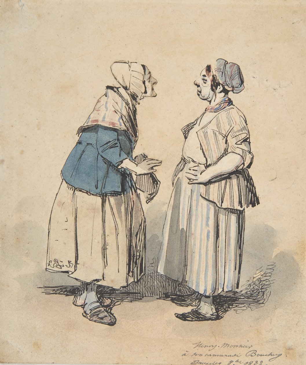 The Two Gossips Les Deux Commères、1832 年。 作： ヘンリーボナベンチャーモニエ