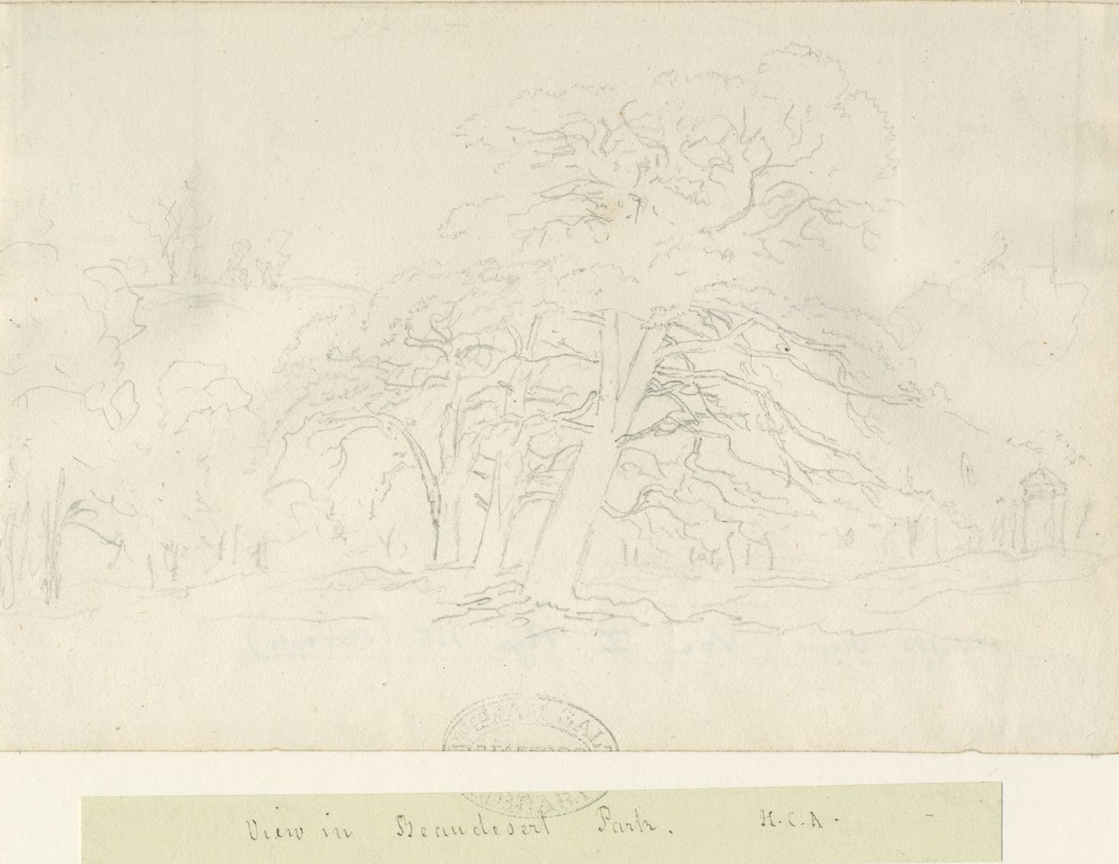 Beaudesert Park：鉛筆画、nd [1788-1855] 作： ヘンリー・カーゾン・オールポート